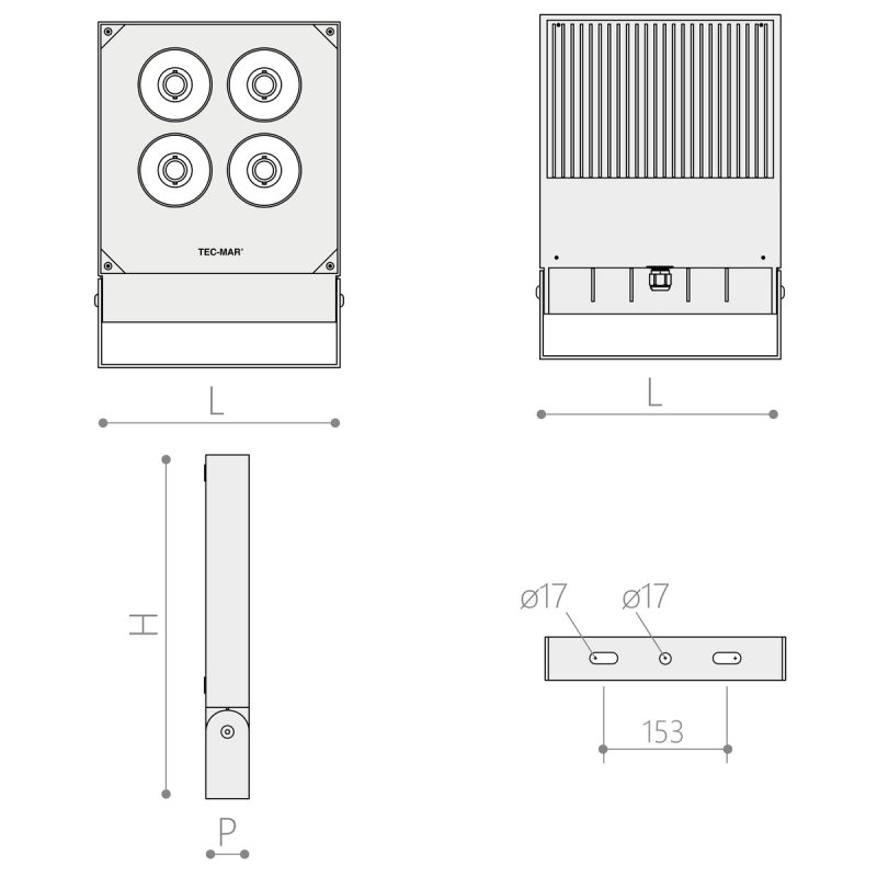 Flutlichtstrahler 7030 POLAR HP (CR) 40W 5000K Silber symmetrisch engstrahlend Glas satiniert - Bild 1