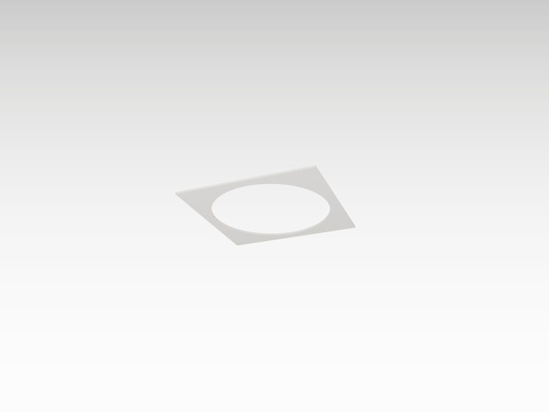 Quadratische Flansche 140x140mm für 120mm Einbaustrahler Farbe weiß. - Bild 1