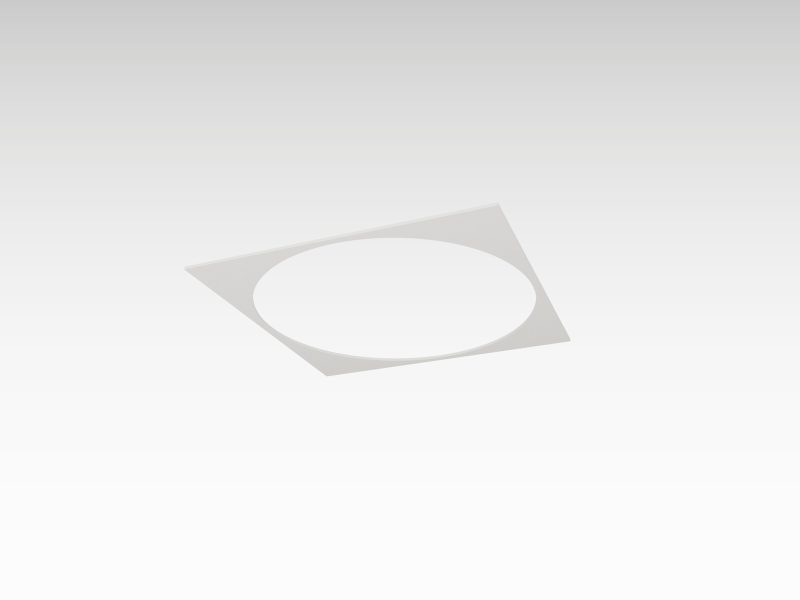 Quadratische Flansch 205x205mm für Strahler 195mm Farbe weiß. - Bild 1