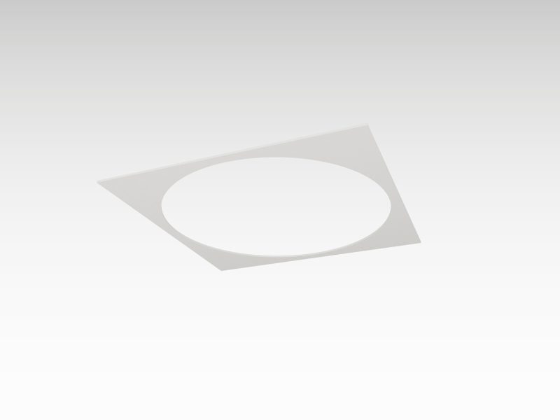 Quadratische Flansche 245x245mm für 225mm Einbaustrahler weiß. - Bild 1
