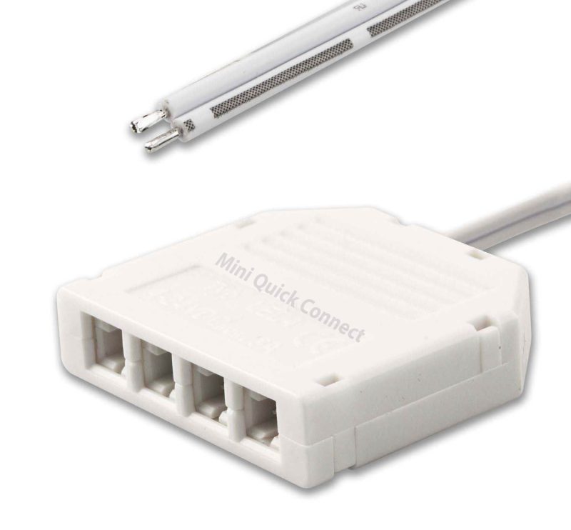 MINI QuickConnect | 6-Fach Verteiler, 30cm, max, 3.5A,  2-polig, weiß