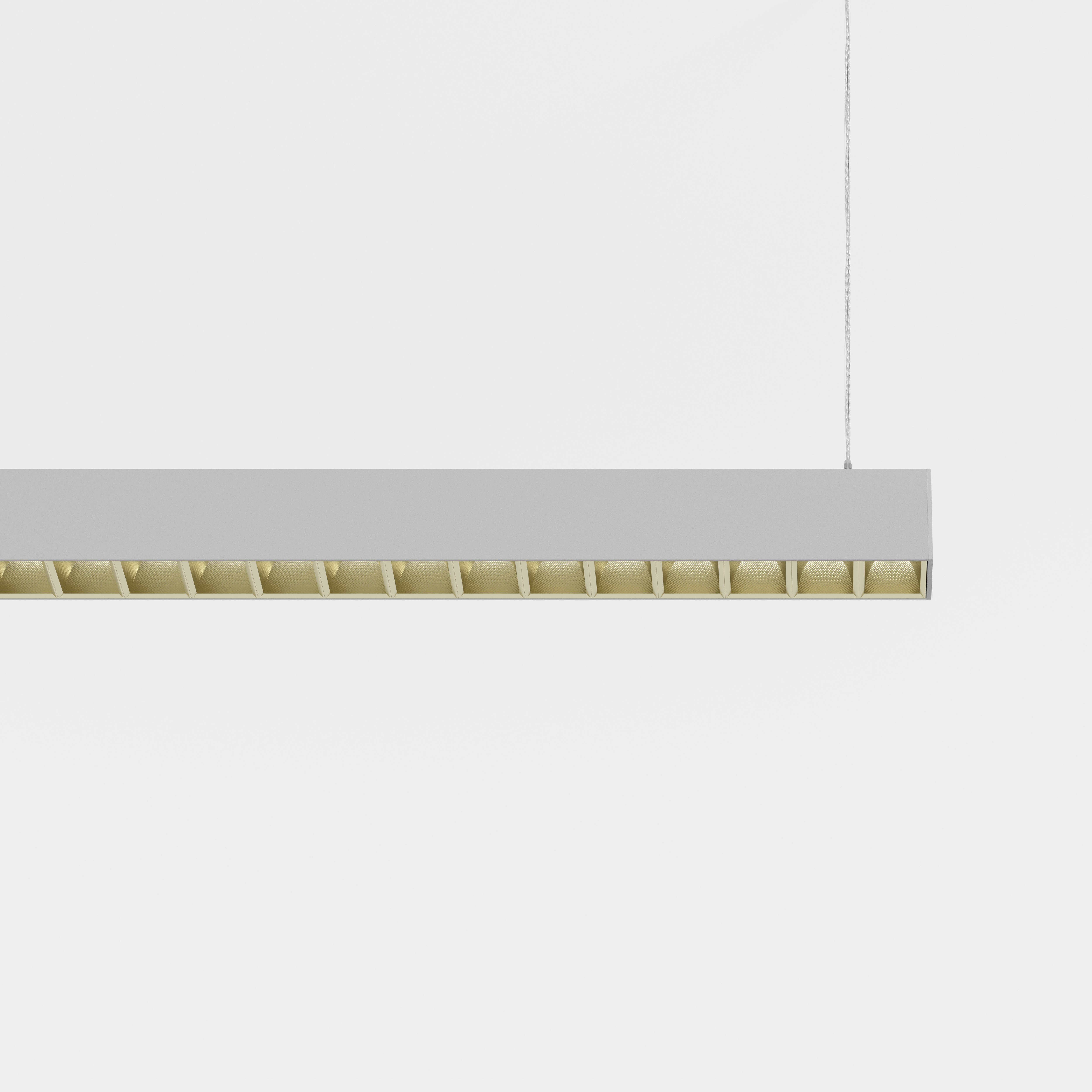 officeLINEO 50 Hängeleuchte | 1691 | direkt/indirekt | 4000K | BAP-Raster gold hochglanz | CRI> 90 | DALI | Performance  | silber