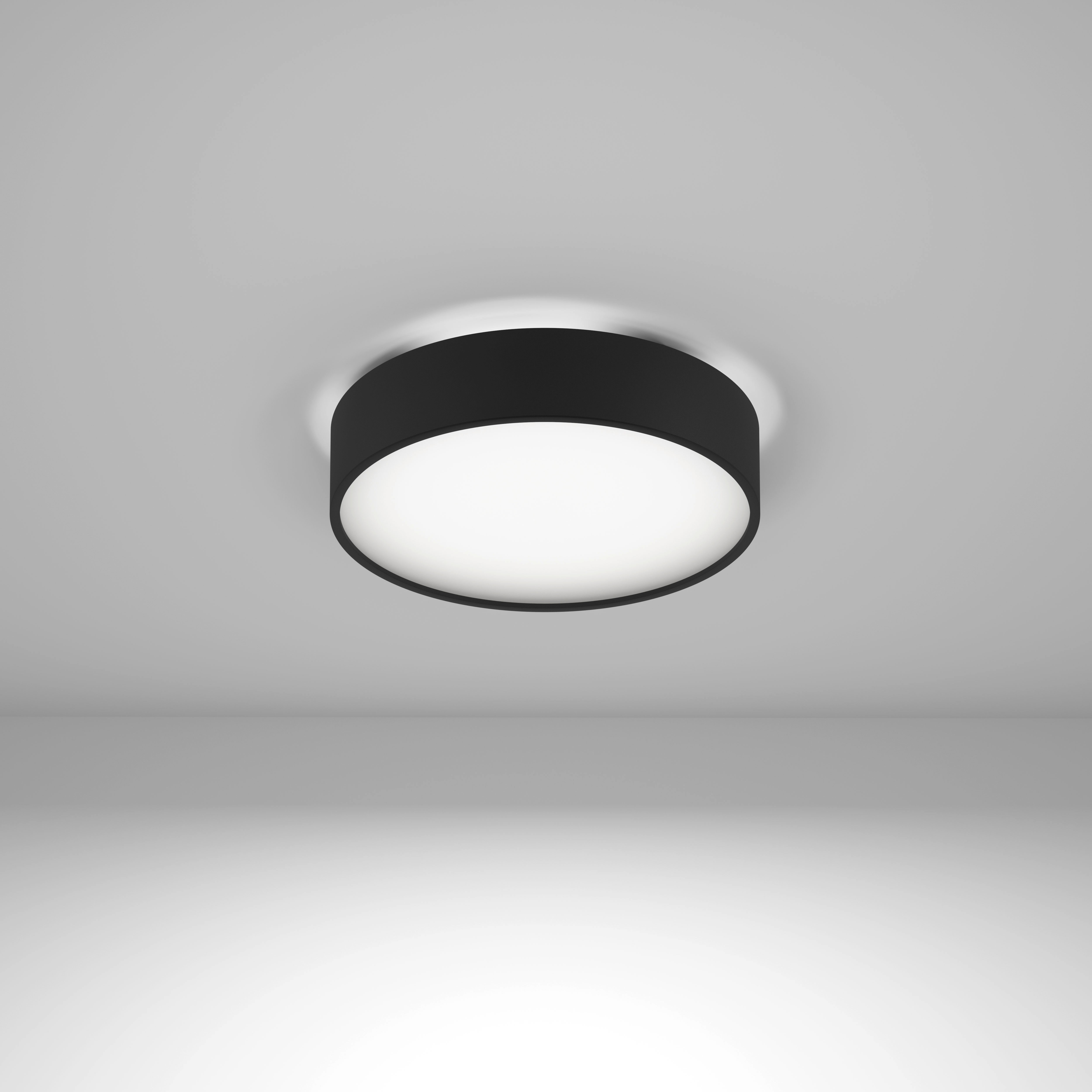 RONDO 90 Anbauleuchte | d350 | direkt/indirekt | 3000K | opal | CRI> 80 | on/off | Performance  | schwarz | Dekorring schwarz