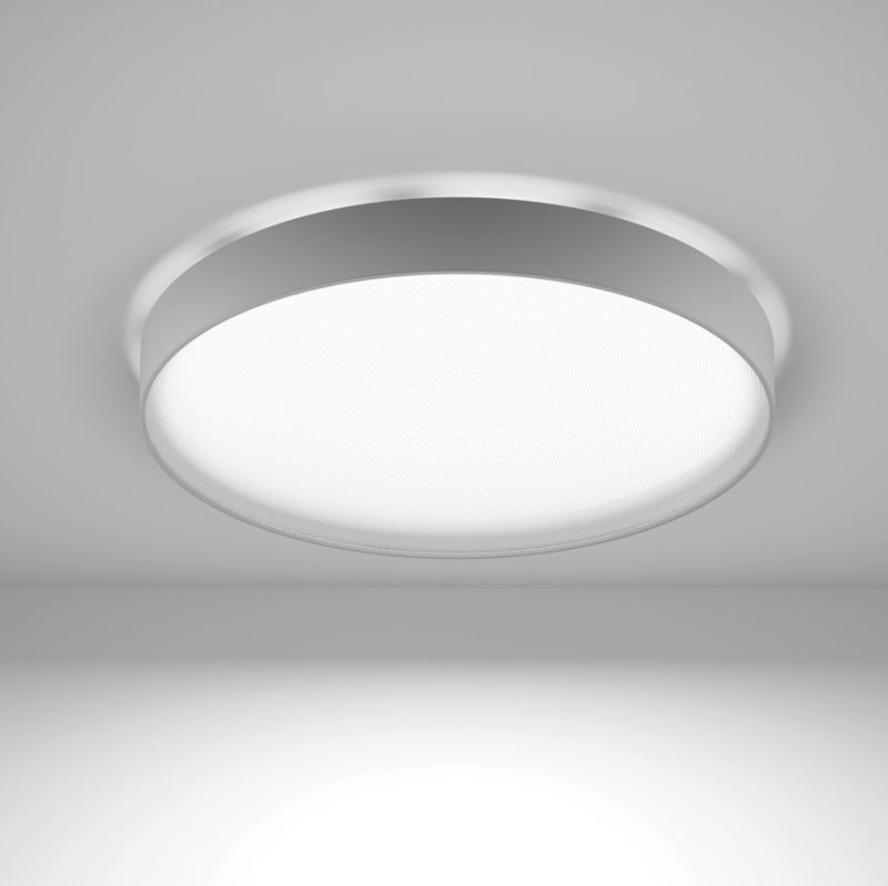 RONDO 90 Anbauleuchte, d650, direkt/indirekt, 3000K, microprisma, CRI> 80, Efficiency , silber, Dekorring silber - Bild 1