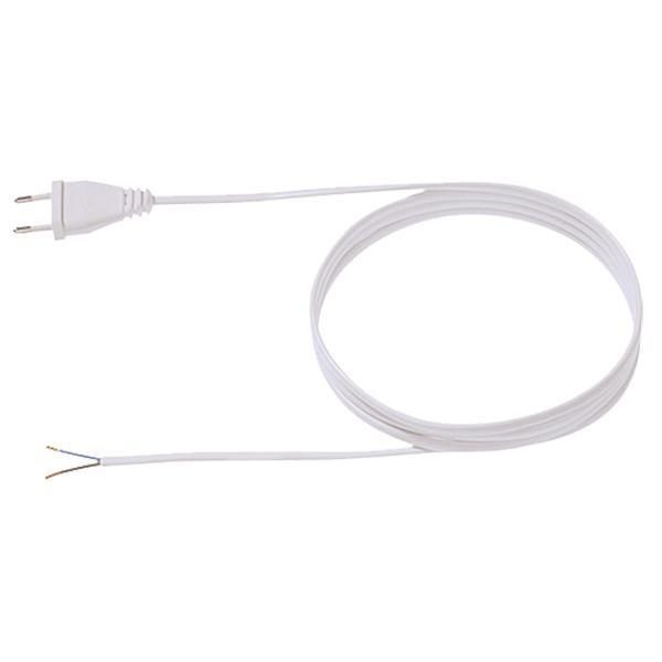 Anschlusskabel Eurostecker, weiss, Länge 2,0m H03VVH2-F 2x0,75