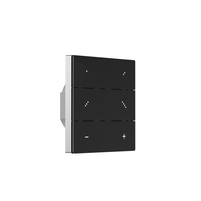 CASAMBI Wandschalter 230V. 6-fach. inkl. Relais (1.3A). Glas. schwarz - Bild 1