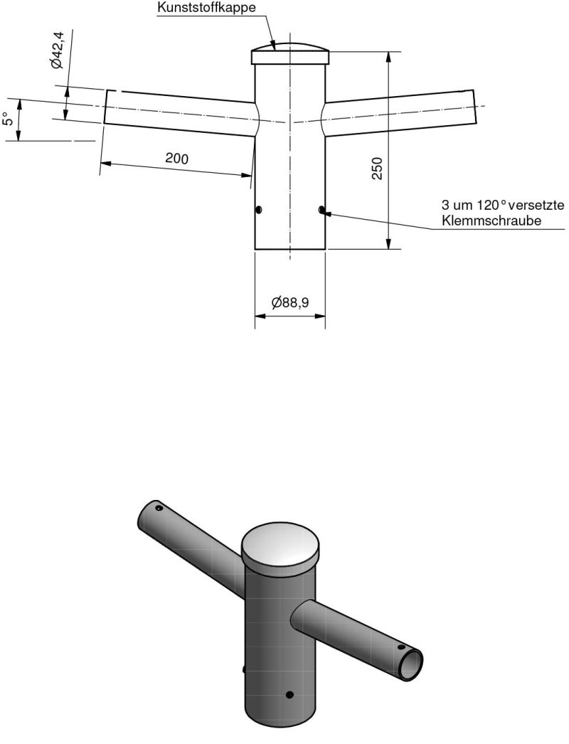 Lichtmast Doppelaufsatz  DAF 76/42-200