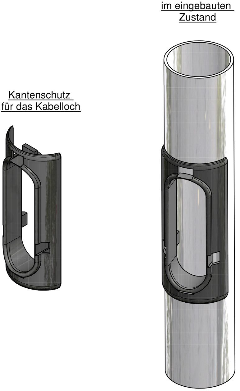 Lichtmast Kantenschutz EK 249 für Kabelloch 150x50