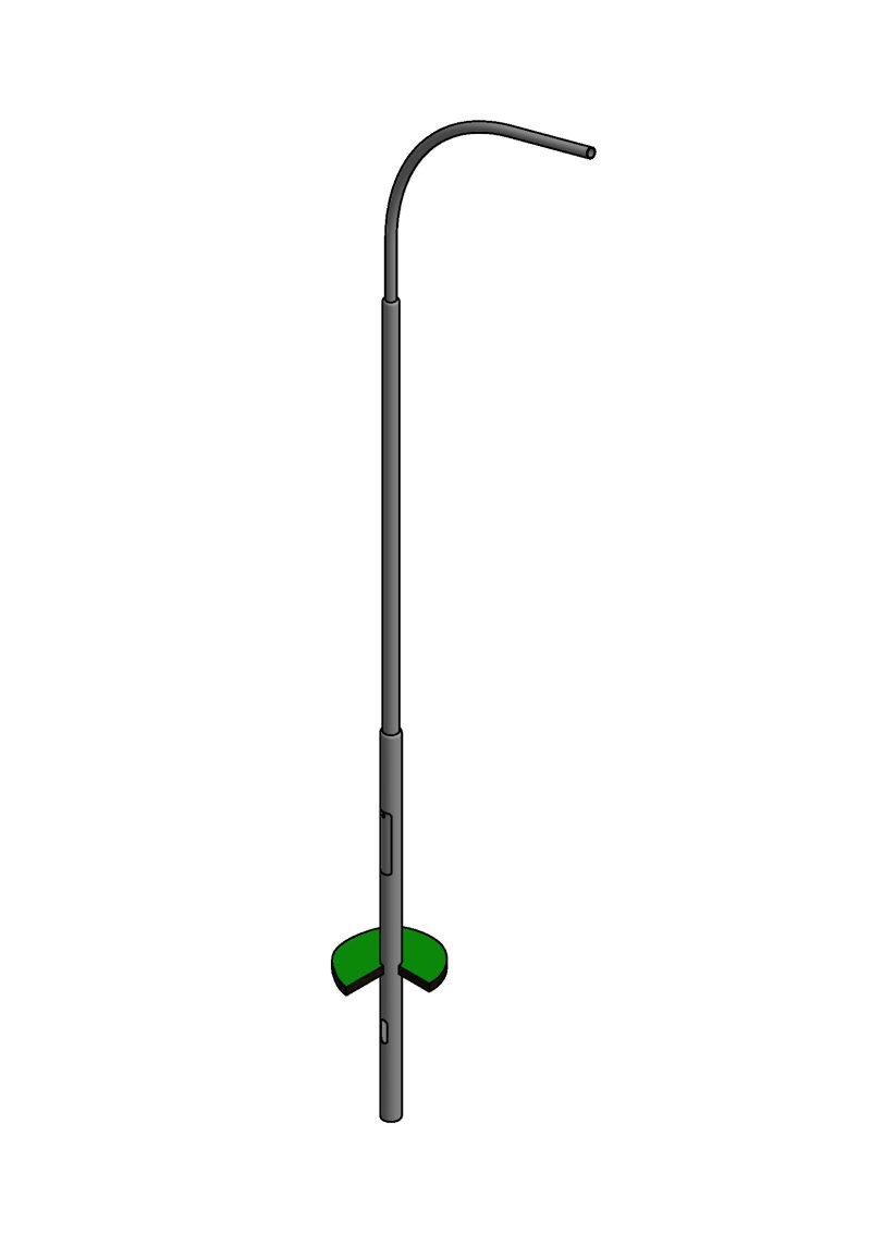 Lichtmast Peitsche zylindrisch abgesetzt (EN40) LPH 7.5m - Zopf 60mm - t mm - Bild 1