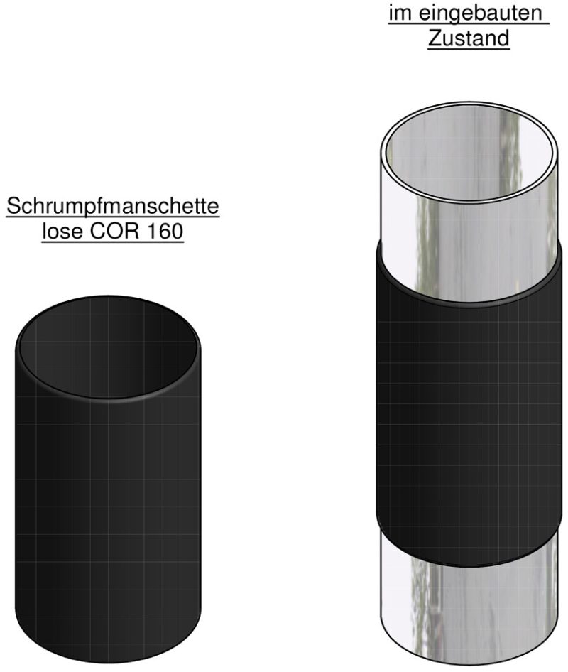 Lichtmast Schrumpfmanschette COR-160 / 145-170 mm