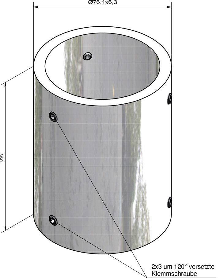 Lichtmast Übersteckerweiterung 60/76 Stahl